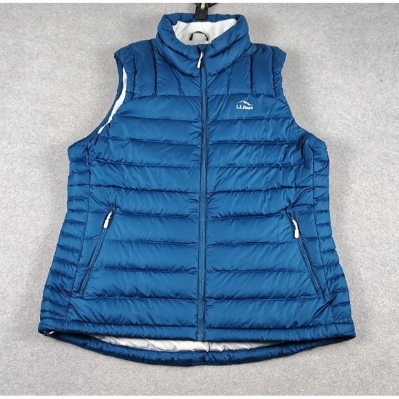 L.L. Bean Jackets & Blazers - LL Bean Puffer DownTek Vest Full Zip  Goose Down Zip Pockets Women's XL Reg Blue